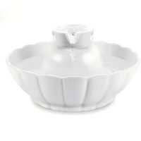 Fontaine à eau automatique portable pour chat en céramique de qualité alimentaire 2,1 L avec écran LCD rechargeable, étanche, motif uni