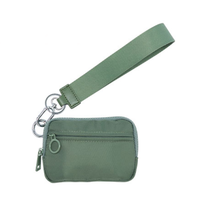 Dompet Wanita Mini dengan Ritsleting, Tempat Kartu, Jendela ID Transparan, Kantong Koin, Ringan, Portabel, dan Gantungan Kunci