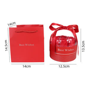 Scatola Regalo Rotonda Trasparente Golden Pancake Seven 9 Rose per Gioielli, Confezione all'Ingrosso per San Valentino, Donne e Ragazze - Product Image 4