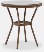 Table à manger moderne et durable en alliage d'aluminium pour l'extérieur, chaises bistrot empilables avec coussins à séchage rapide pour patio, jardin, cour.