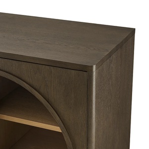 Meuble <span class=keywords><strong>TV</strong></span> de style américain en bois massif avec design arqué, console de contrôle multimédia, armoire de rangement simple et armoire à vaisselle - Product Image 5