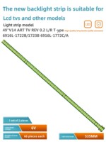 Applicable à la barre lumineuse TV LG 55UH6150-CB 5561CH-CD 6922L-0159A 6916L2318A LED LCD TV Backlight Strip