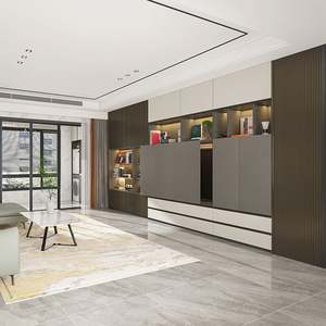 Innovador Sistema de Gestión de Cables de Madera con LED, Mueble de TV Contemporáneo Multifuncional con Estantes Ajustables para Sala de Estar - Product Image 3