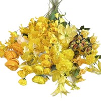 Fleurs artificielles jaunes de la série estivale aux tons chauds, plusieurs styles, prix d'usine pour la décoration de la maison et du jardin