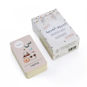 Fabrikant Leren Kinderen Volwassen Geheugenpapier Spelen Kaartspel Op Maat Afdrukken Arabische Alfabetten Flash-Kaart