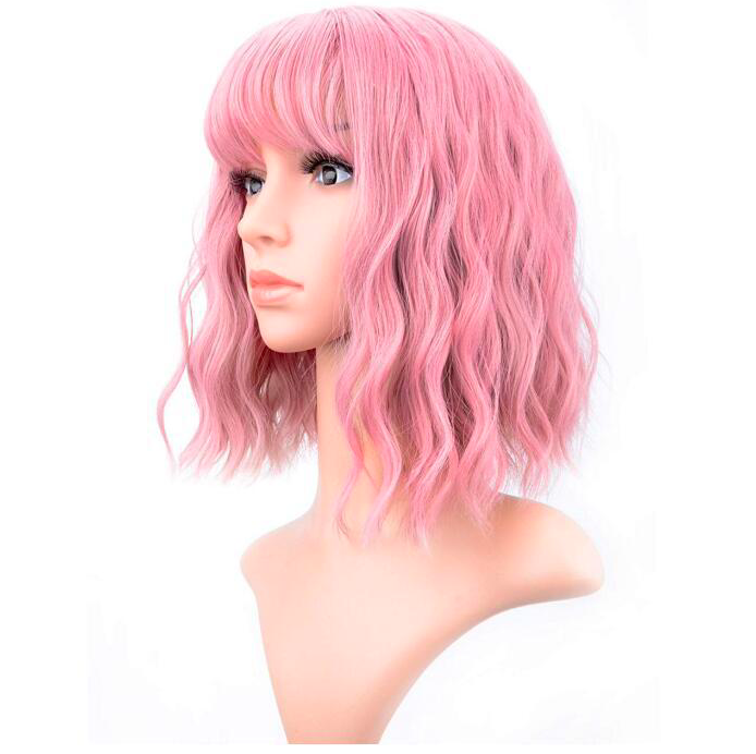 Manufacturers supply short bob soft wave wig with air bangs for ladies