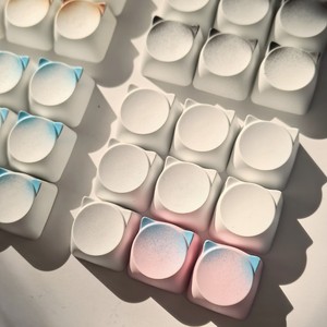 Teclas Transparentes/Blancas/Rosas en Forma de Cabeza de Zorro, Teclas de Repuesto Duraderas para Teclado Mecánico MX Cross, PC/PBT - Product Image 4