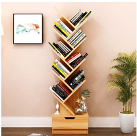 Rak Buku Ruang Tamu, Rak Organizer Rak Buku Unit Penyimpanan Berdiri Gratis untuk Ruang Tamu, Belajar, Kamar Tidur, Kantor