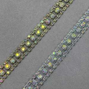 Accessoires vestimentaires ZSY, garnitures en perles acryliques dorées et argentées faites à la main, garnitures en forme de papillon, de cœur, de coquille, strass, chaîne en résine - Product Image 5