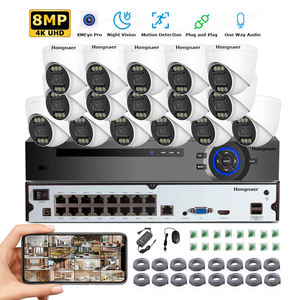 Enregistreur vidéo réseau IP POE Hongnaer 8MP 4K 16 canaux, kit <span class=keywords><strong>de</strong></span> surveillance <span class=keywords><strong>de</strong></span> sécurité, <span class=keywords><strong>système</strong></span> <span class=keywords><strong>de</strong></span> caméra CCTV sans fil ICSee - Product Image 1