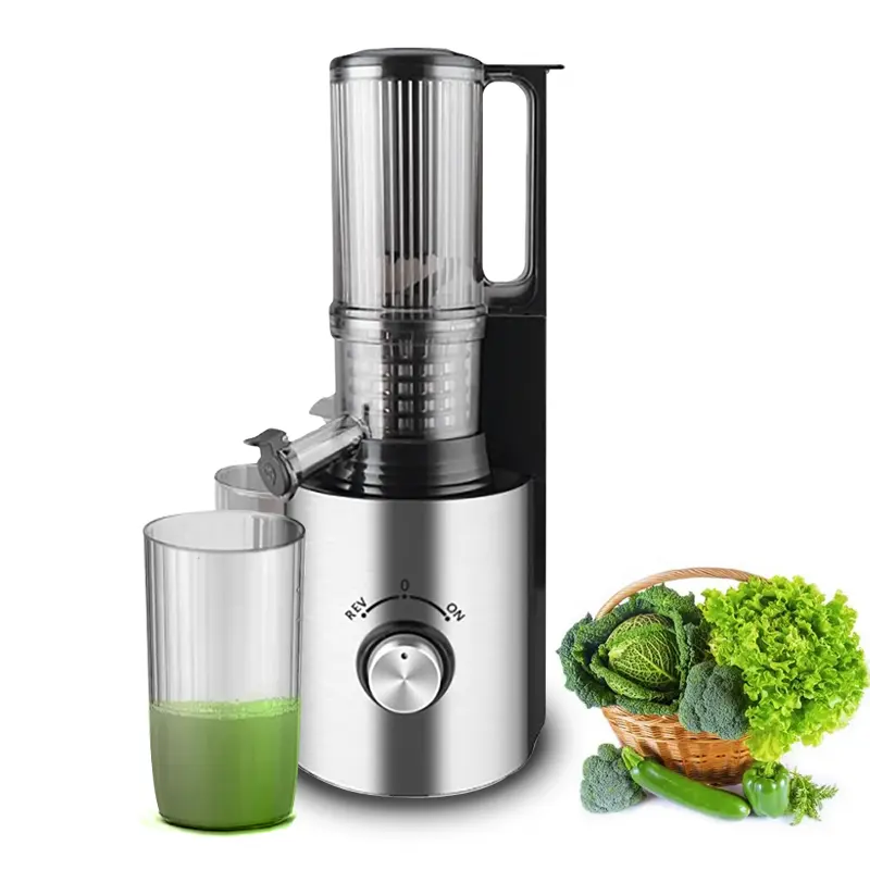 Sistema de nutrición eléctrica de 250W Lar Feed Chute, exprimidor transparente, máquina de jugo lento para extracción de jugo de verduras y frutas