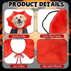 Poliéster Lujo Halloween Otros accesorios de ropa para mascotas Disfraz de perro vampiro rojo Cosplay - Product Image 4
