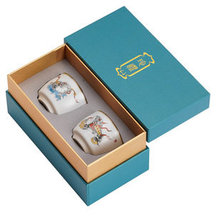 Service à thé <span class=keywords><strong>Kung</strong></span> <span class=keywords><strong>Fu</strong></span> tasse de dégustation de thé grande capacité Master Cup boîte-cadeau Film d'ouverture supportable bol à thé en porcelaine tasse à thé boîte-cadeau - Product Image 5