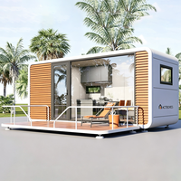 Studio modulaire préfabriqué pour jardin, unité d'habitation complémentaire (ADU) avec salle de bain, type cabane