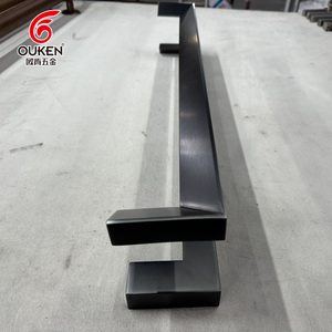 Maniglia per porta in legno nera personalizzata in acciaio inox Design lungo per hotel di lusso di alta qualità ville moderna maniglia della porta in vetro - Product Image 1