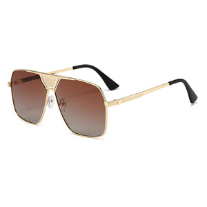 Nouvelles lunettes de soleil polarisées à monture carrée en métal, protection UV380, tendance européenne et américaine, unisexe, mode 2406 - Product Image 1