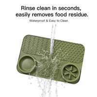 Gamelle pour chien en silicone moderne, écologique, portable, anti-déversement, avec bord rainuré, pour alimentation lente et tapis à lécher, résistante aux morsures, pour une utilisation sans souci