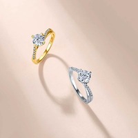Bague Solitaire en Argent Sterling 925 et Moissanite, Plaqué Or Vermeil 2,5 μm, Bijoux Fins pour Femme, Vente en Gros Directe Usine, Fabricant