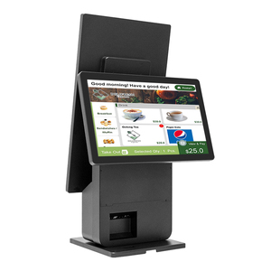 Tự dịch vụ tiền mặt đăng ký gian hàng 23.8 inch + 18.5 inch <span class=keywords><strong>POS</strong></span> hệ thống Windows thích hợp cho siêu thị - Product Image 4