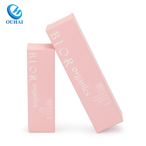 Boîte cosmétique en papier rose pastel à fond rigide, emballages pliables personnalisés pour la marque de soins de la peau à base de lotion et sérum de rose bio VC - Product Image 2