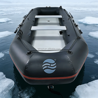 Bateau de pêche gonflable en PVC Hailebao, moteur électrique/à essence 4HP, capacité 5 personnes, pour le surf, la dérive, le ski nautique sur les lacs