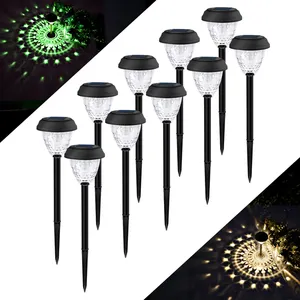 2023 New Products Cheap Price Color Changing Solar Powered Garden Lights 8 Packs Solar Path Lights With Panel For Pathway