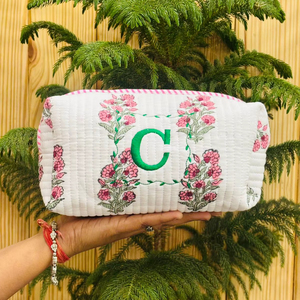 Nouvelle Pochette de Maquillage Florale en Coton Faite à la Main, Cadeaux pour Demoiselles d'Honneur, Sac Cosmétique pour Femme - Product Image 1