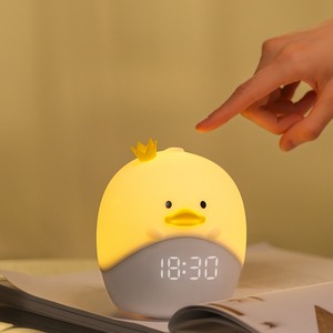 Cute Duck Digital Alarm <b>Clock</b> Night Light USB Rechargeable Desk Table <b>Clock</b> for Bedroom Living Room - Product Image 5