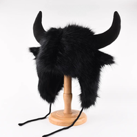 Chapeau en fourrure de vache avec logo personnalisé en gros, hiver, uni, drôle, chaud, protection des oreilles et isolation contre le froid pour la conduite