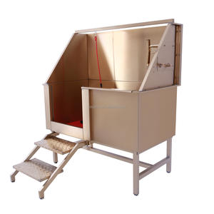 Station de toilettage pour chien professionnelle en acier inoxydable avec escalier, robinet et porte-savon - Product Image 3