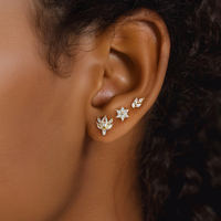 Bijoux de mode, argent sterling 925, plaqué or 18 carats, zircon, fleur, goutte d'eau, ovale, marquise, boucles d'oreilles pour femmes