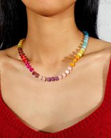 Collier en cuivre perlé avec pierres précieuses Go2boho pour femmes, pierres naturelles colorées, perles d'eau douce, bijoux de plage arc-en-ciel, cadeau