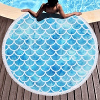 Toalha de praia redonda estampada, novo design personalizado, círculo, sem areia, microfibra, estampada, para o verão, venda imperdível