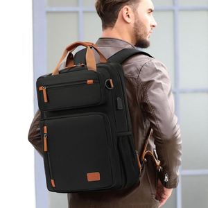 Sac à dos multifonctionnel unisexe grande capacité en jean imperméable pour voyage d'affaires, sac décontracté rétro pour ordinateur portable, personnalisable en polyester - Product Image 2