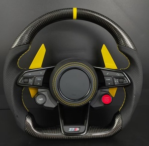 Palettes de changement de vitesse en fibre de carbone avec cuir perforé pour <span class=keywords><strong>Audi</strong></span> TTS TT R8 RS3 <span class=keywords><strong>Q5</strong></span> A7 – Assemblage sport personnalisé - Product Image 4