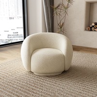 Petit fauteuil d'appoint Teddy Boucle, fauteuil de détente, fauteuil de salon moderne et luxueux, canapé simple pour le salon