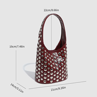 Haut de gamme Rivet sac à main écaille de tortue sac seau Design léger moto boucle magnétique épaule Unique métal sac pour femme