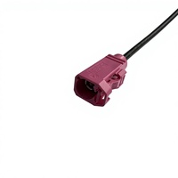 Kabel Harness Fakra Coaxial Shielded Twisted Pair RG174 Seri 59Z113 180 Derajat Casing Terbuka Otomotif Tahan Air RoHS Hitam