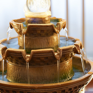 Fuente de Agua Interior Minimalista de Resina Redonda para Escritorio, Decoración Artesanal para Oficina, Decoración para Sala de Estar - Product Image 3