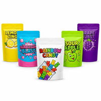 Sachets souples refermables en Mylar mat avec impression UV personnalisée, anti-odeur, pour l'emballage de biscuits, bonbons et friandises