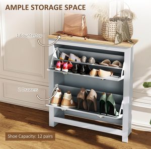 <span class=keywords><strong>Scarpiera</strong></span> di Lusso con Cassetti, Mobile <span class=keywords><strong>Scarpiera</strong></span> Basculante, Grande <span class=keywords><strong>Scarpiera</strong></span> a 4 Cassetti per Ingresso, Grigio Morbido - Product Image 2
