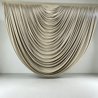Rideau de fond de scène bordeaux pour mariage, draperie ondulée pour arche de scène, décoration de banquet de mariage, draperie de base pour scène