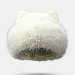<span class=keywords><strong>Gorros</strong></span> de Punto Y2K, <span class=keywords><strong>Gorros</strong></span> de Invierno con Orejas, Gorro de Punto con Orejas de Gato, Gorro de Punto Cálido para Otoño e Invierno - Product Image 2