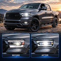 PCS-H11 Für Dodge Ram 1500 ab 2019, komplette LED-Scheinwerferbaugruppe mit weißem Tagfahrlicht (DRL) und sequenzieller Animation, Frontbeleuchtungslampen