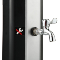 BONNY Colonne de douche solaire extérieure en PVC autoportante à économie de couleur argentée pour la plage