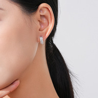 Boucles d'oreilles Feuille d'Arbre en Argent Sterling 925 avec Moissanite, Style Forêt, Superbe Tempérament Éternel, Vente Chaude, Cadeau de Saint-Valentin