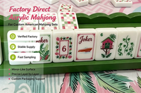 Jeu de Mahjong Américain en Acrylique Écologique, Design Forêt Tropicale de Luxe, Ensemble de Jeu Portable avec Étui