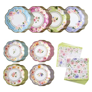 DAMAI Wholesale Mother's Day <b>Tea</b> <b>Party</b> Flower Paper Plate <b>Set</b> Customizable Size Disposable Garden <b>Party</b> Tableware - Product Image 4