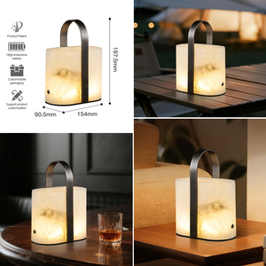 Đèn bàn phòng ngủ Đèn bàn bằng đá alabaster Đèn ngủ sạc từ tính tùy chỉnh cho nhà hàng Không khí tự nhiên Đá cẩm thạch nhập khẩu - Product Image 2