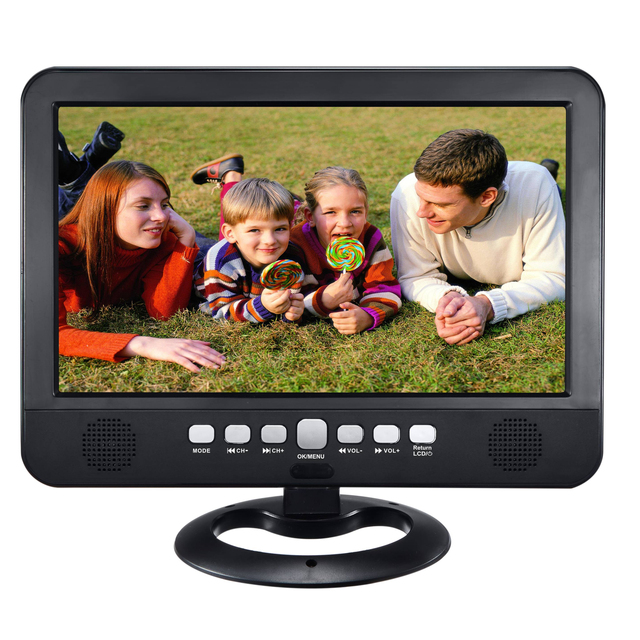 10.1Inch Outdoor Analog Handheld LED Rechargeable 120Hz HD TV Monitor Mini TV